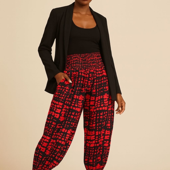 Stylish Red and Black Women's Pants - Picture 1 of 1